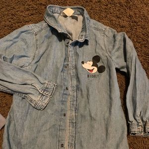 H&M Cute Mickey Denim button down boys